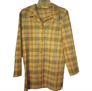 Glen Raven Plaid Button Down Top/Blazer